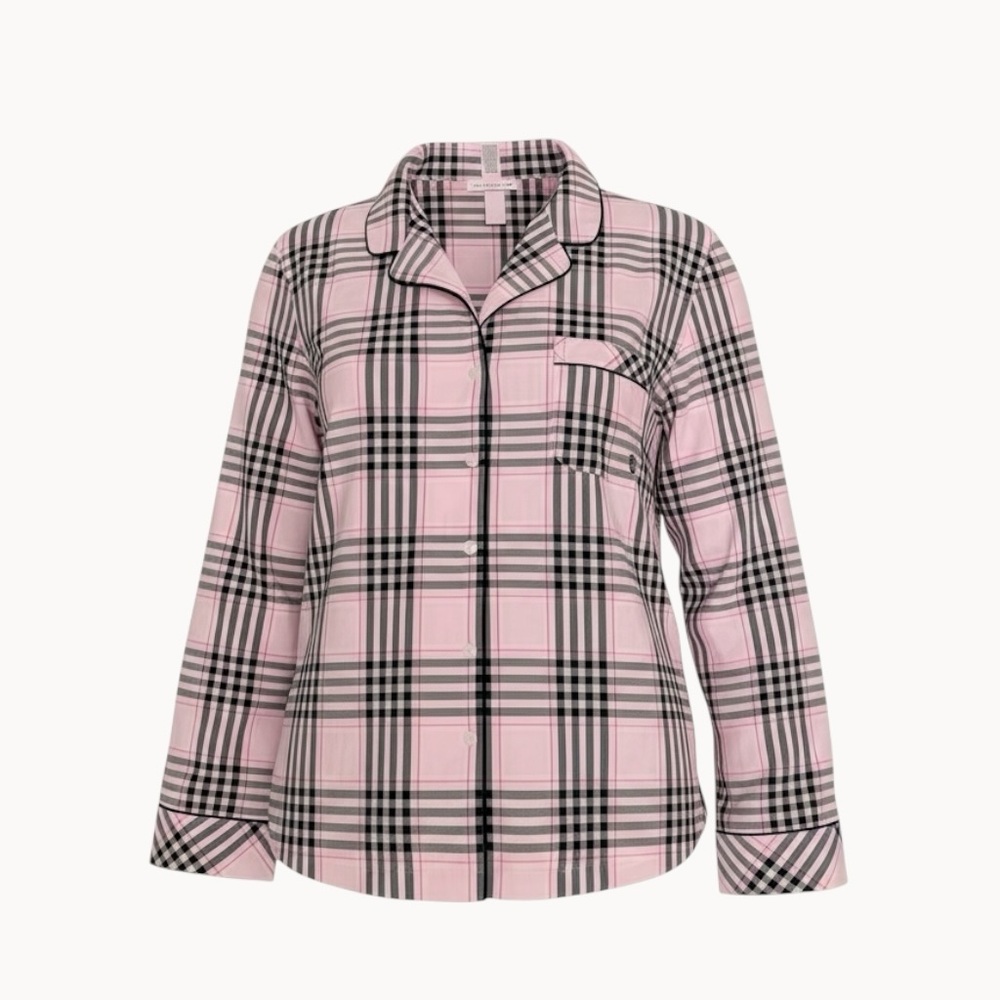Victoria's Secret Pink Plaid Cotton Flannel Long Pajama Set Relaxed Fit XXL - Picture 4 of 11